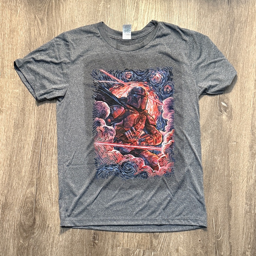 New! Mandalorian Graphic Youth Large T-Shirt